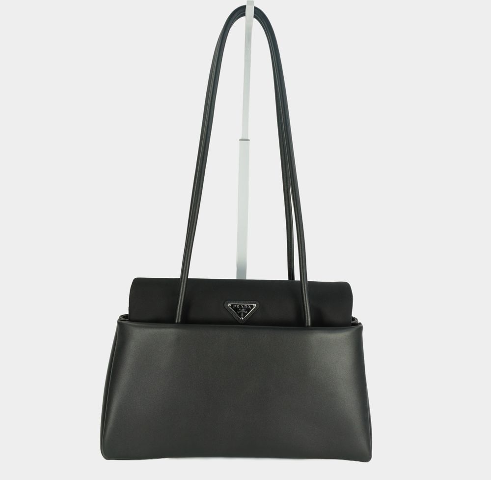 Prada Passage medium leather bag with Re-Nylon flap